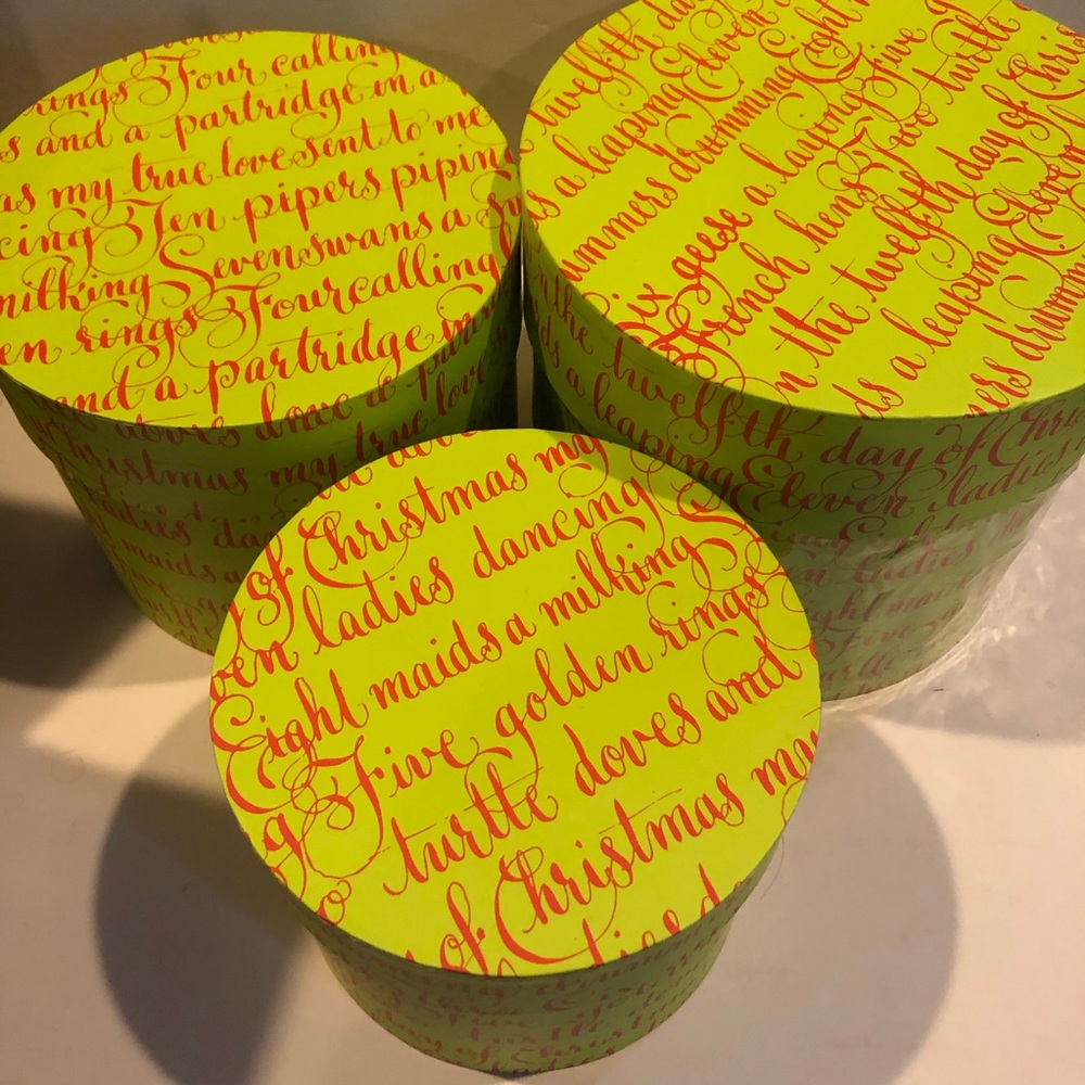 12 Day Xmas Nesting Boxes Set 3 Wrap Decor Holiday
